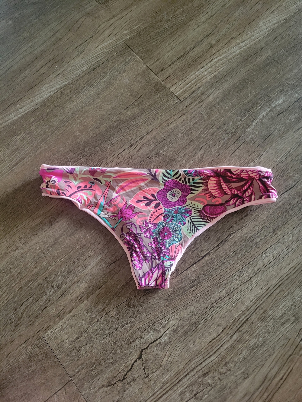 Maaji Floral Pink Women's Bikini Bottom Reversable